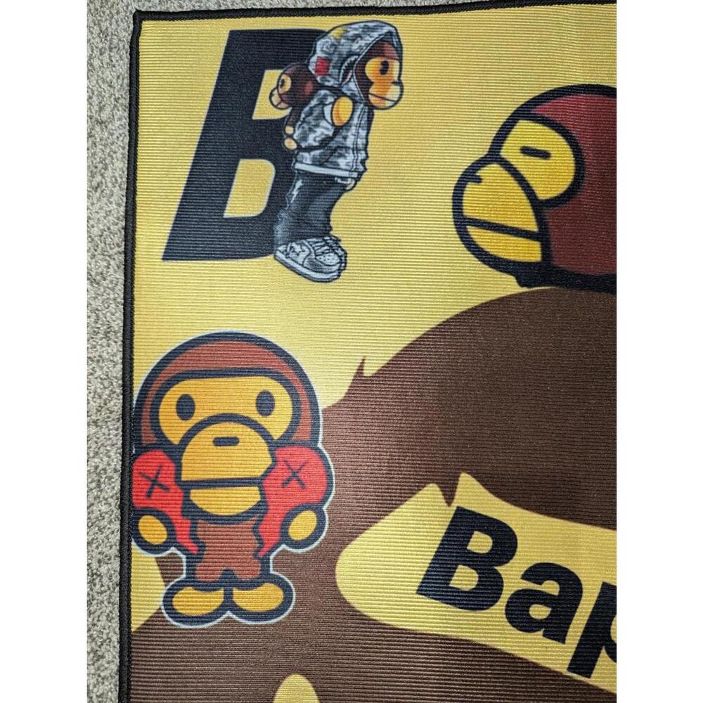 NEW Hypebeast BAPE Baby Milo Heart Rug 32x18" Die-Cut Black Red Brown Ape Mat
